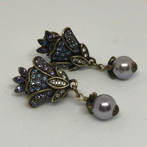 Heidi Daus Crystal Earrings with Pearls